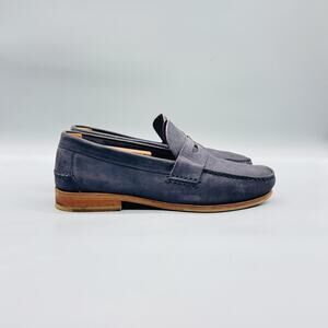 Sebago Shoes Mens 8 Blue Suede Conrad Penny Loafers Slip On Casual Comfort